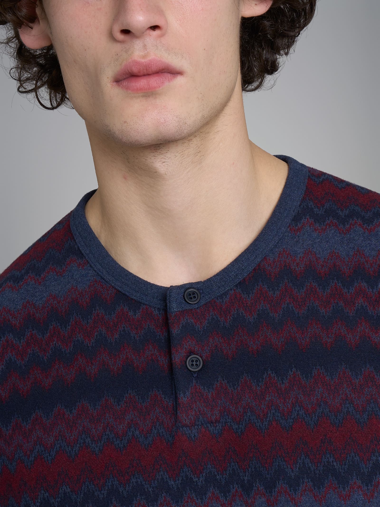 Ragno Sport pigiama serafino zig zag pile indigo