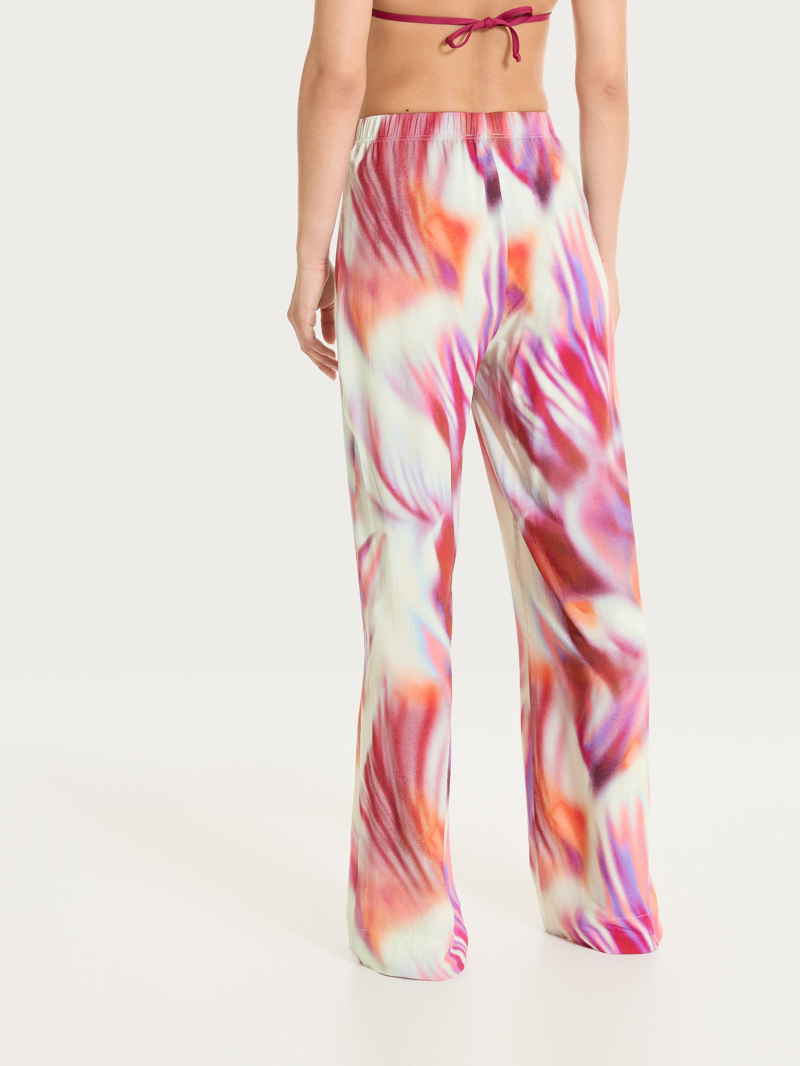 Ragno EcoSeta Pantalone Ampio Beet Red wide leg