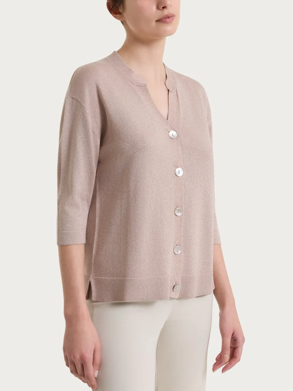 Ragno Summertime Lurex cardigan donna rosa Sphinx