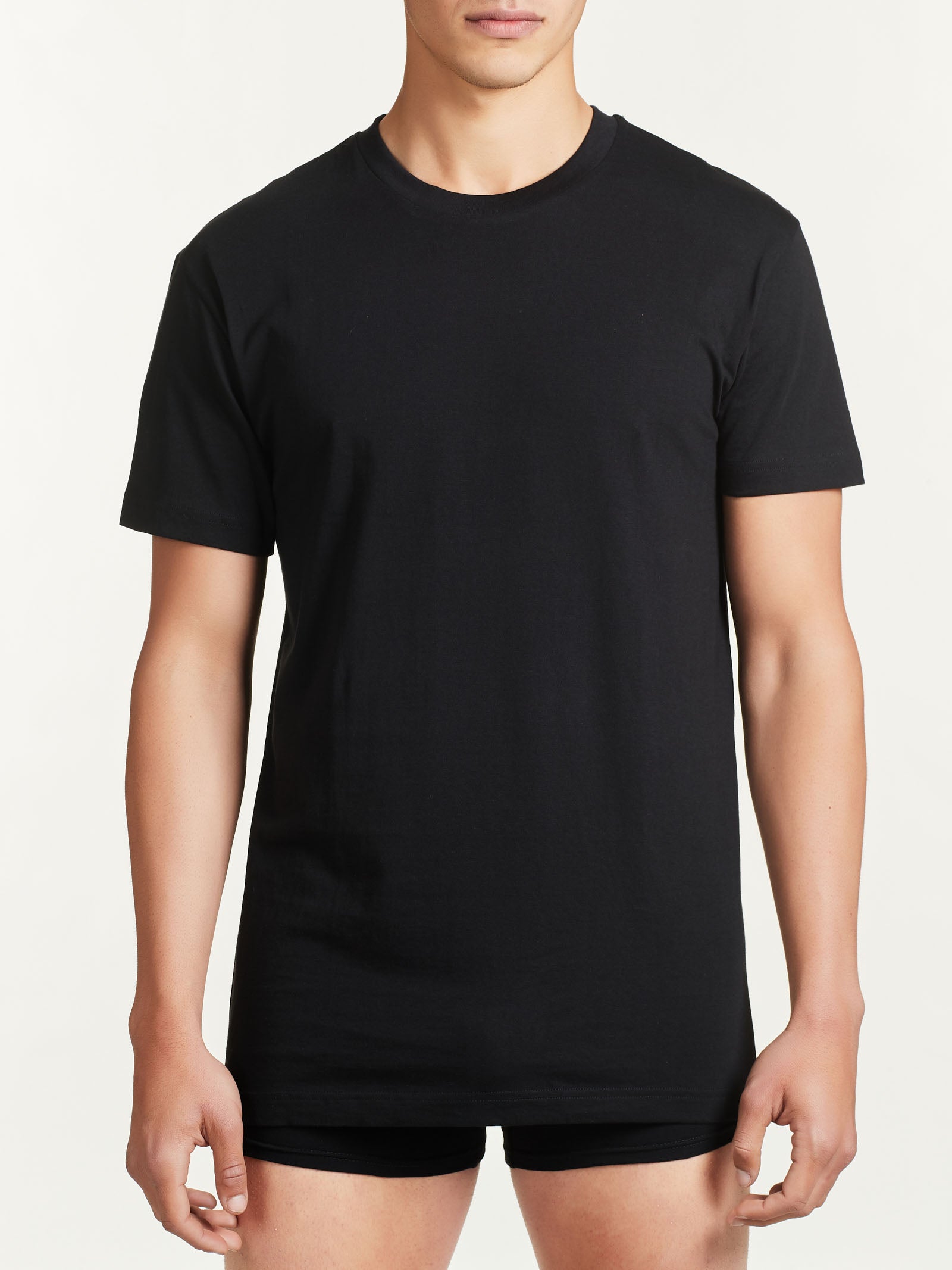 Ragno 100% Cotton Maglietta collo alto Nero bipack cotone