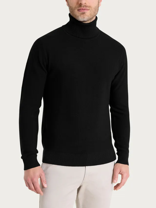 Ragno Merino Soft Dolcevita punto links nero uomo