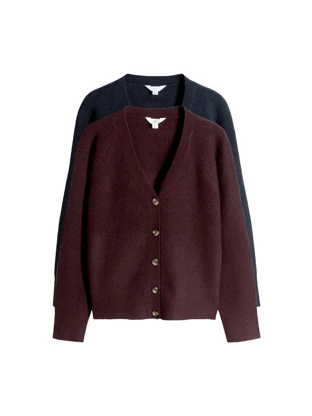 Geo Next The Set Cardigan Maglia Spessa a Coste donna x2 lana