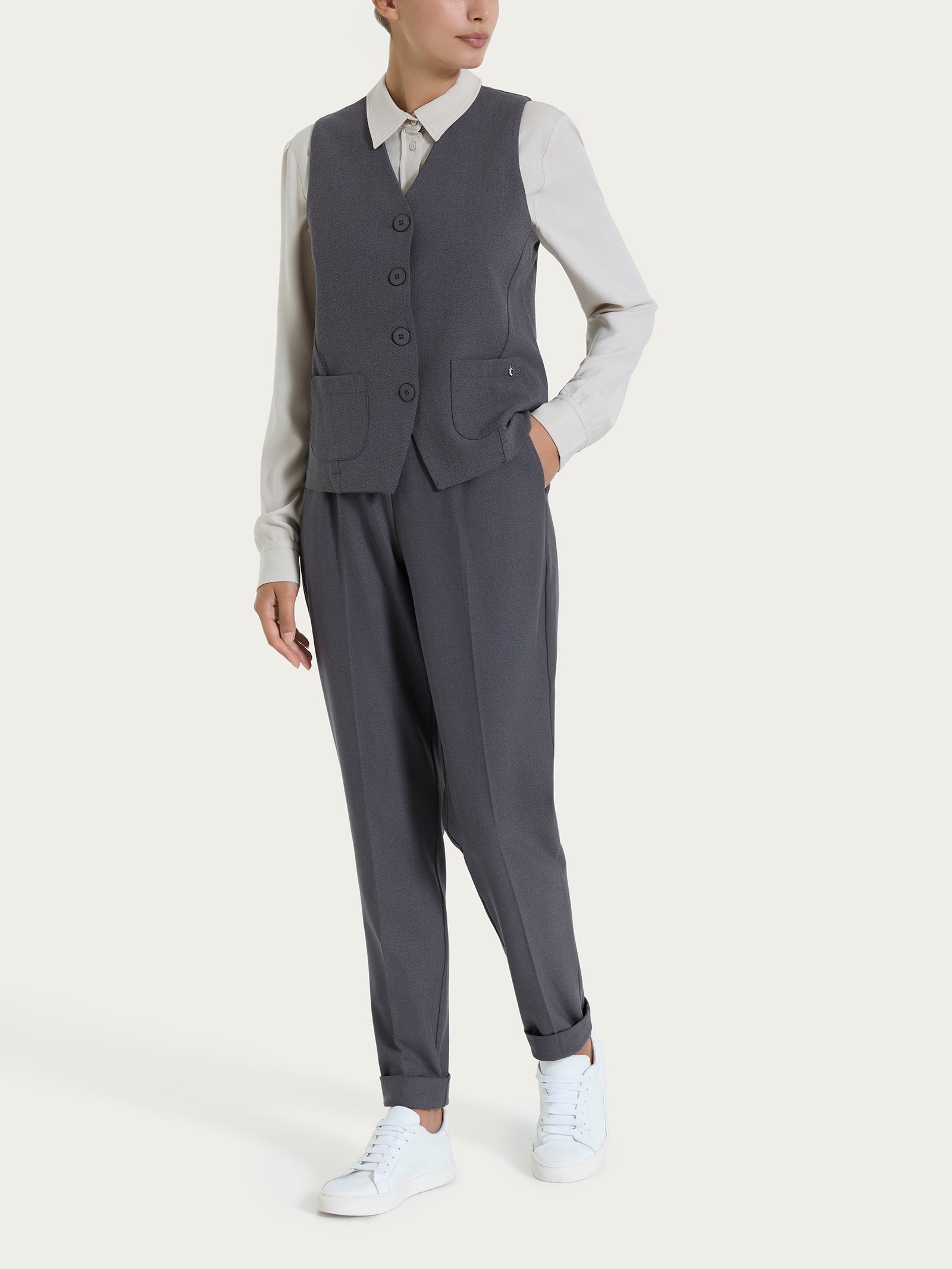 Ragno Comfort Flannel Twill gilet Ardesia elegante
