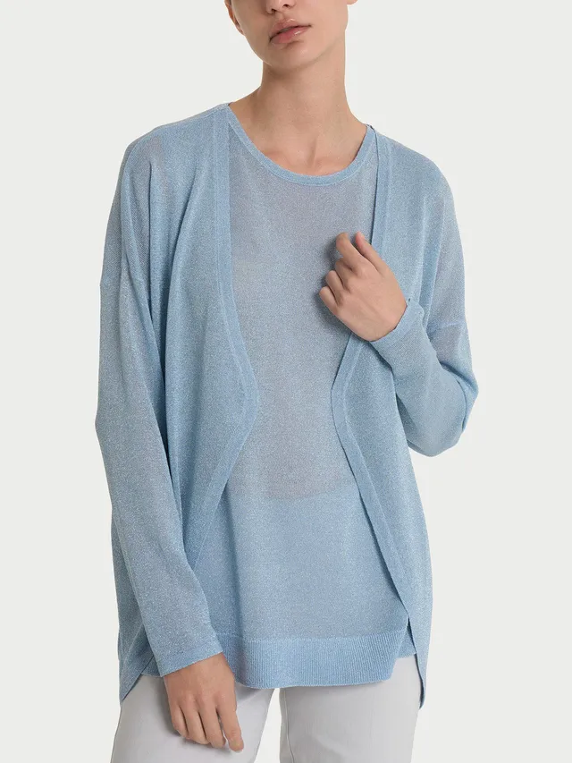 Ragno Lurex Crêpe Cardigan Skyway aperto
