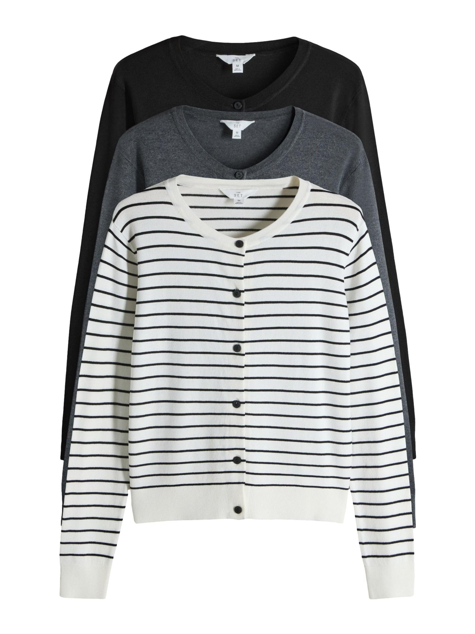 Next The Set Cardigan Punto Fino Donna Confezione da 3