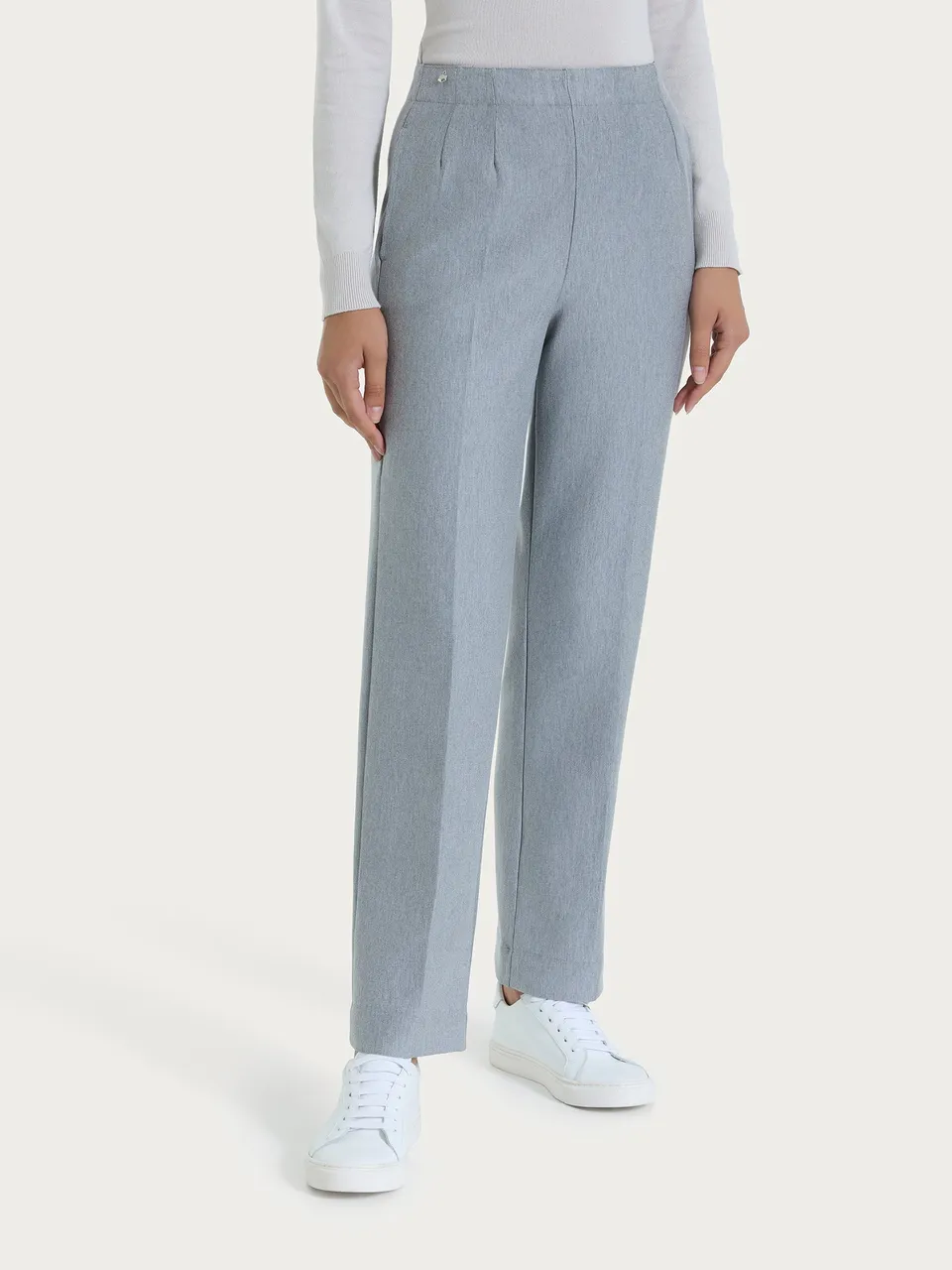 Ragno Compact The Straight Leg pantalone grigio tasche