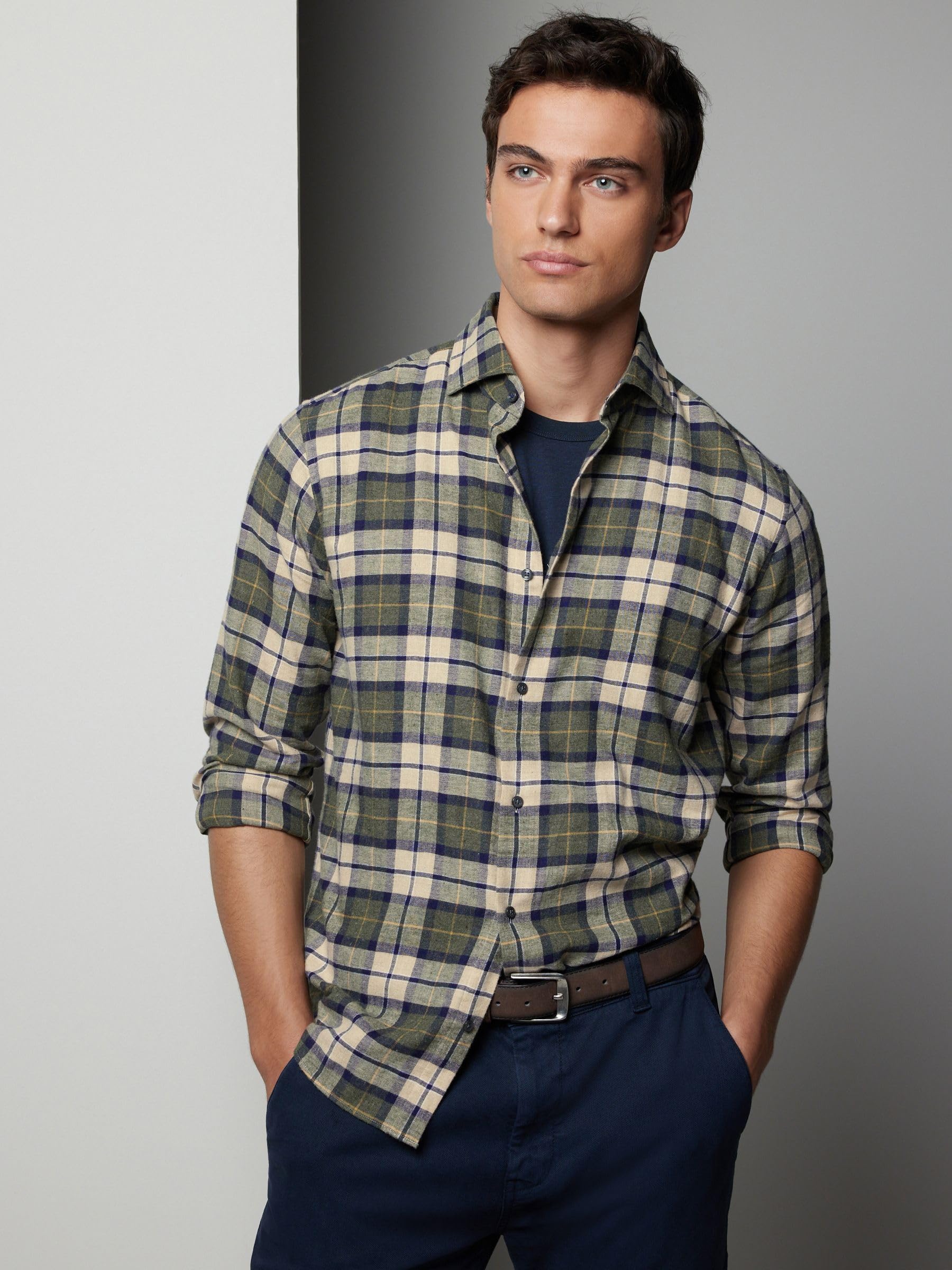 Next N. Premium camicia flanella spazzolata uomo