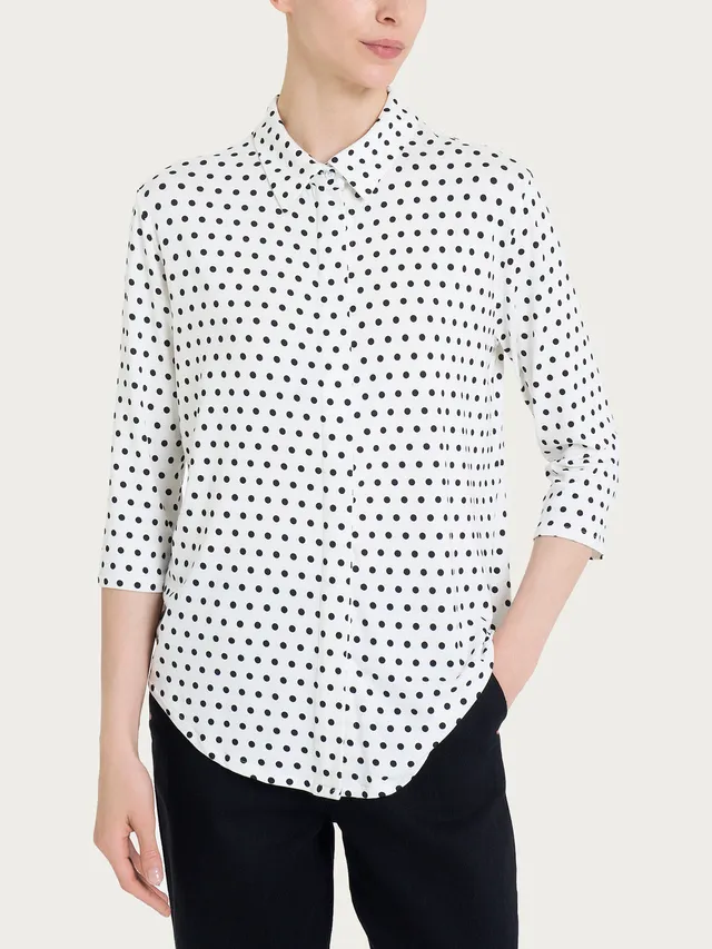 Ragno Viscosa Summer camicia pois manica 3/4 White