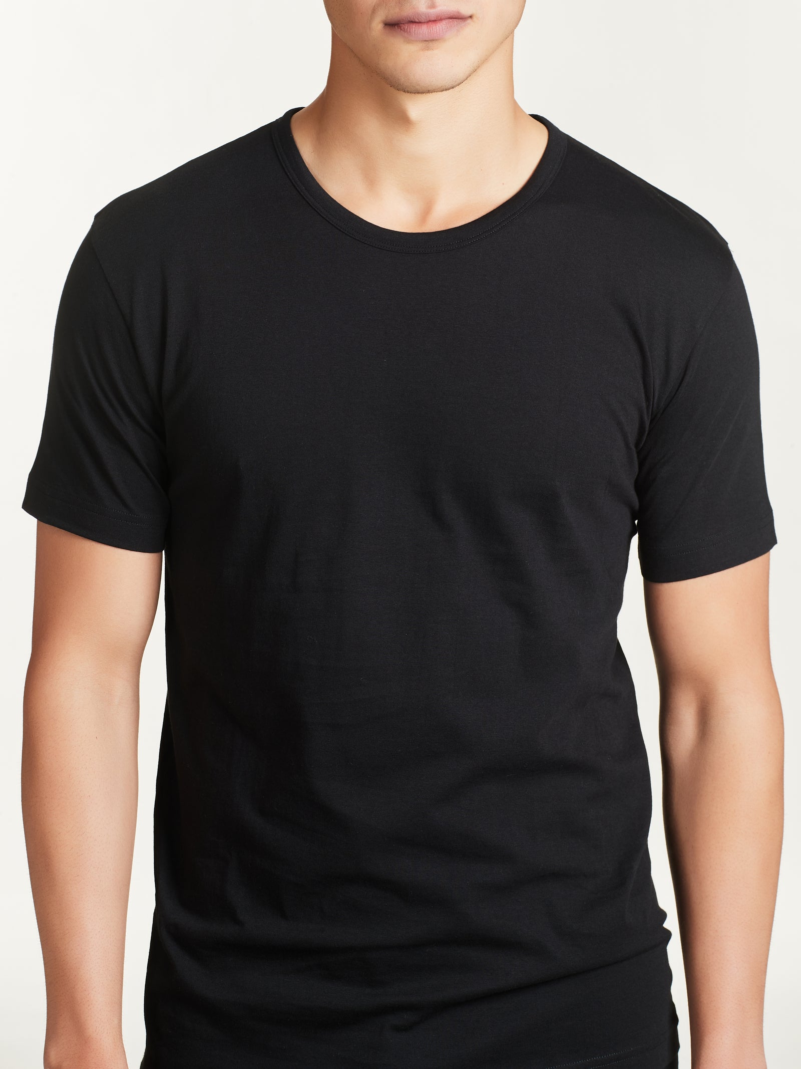 Ragno 100% Cotton Maglietta Girocollo Uomo Nero Bipack 2 Pezzi