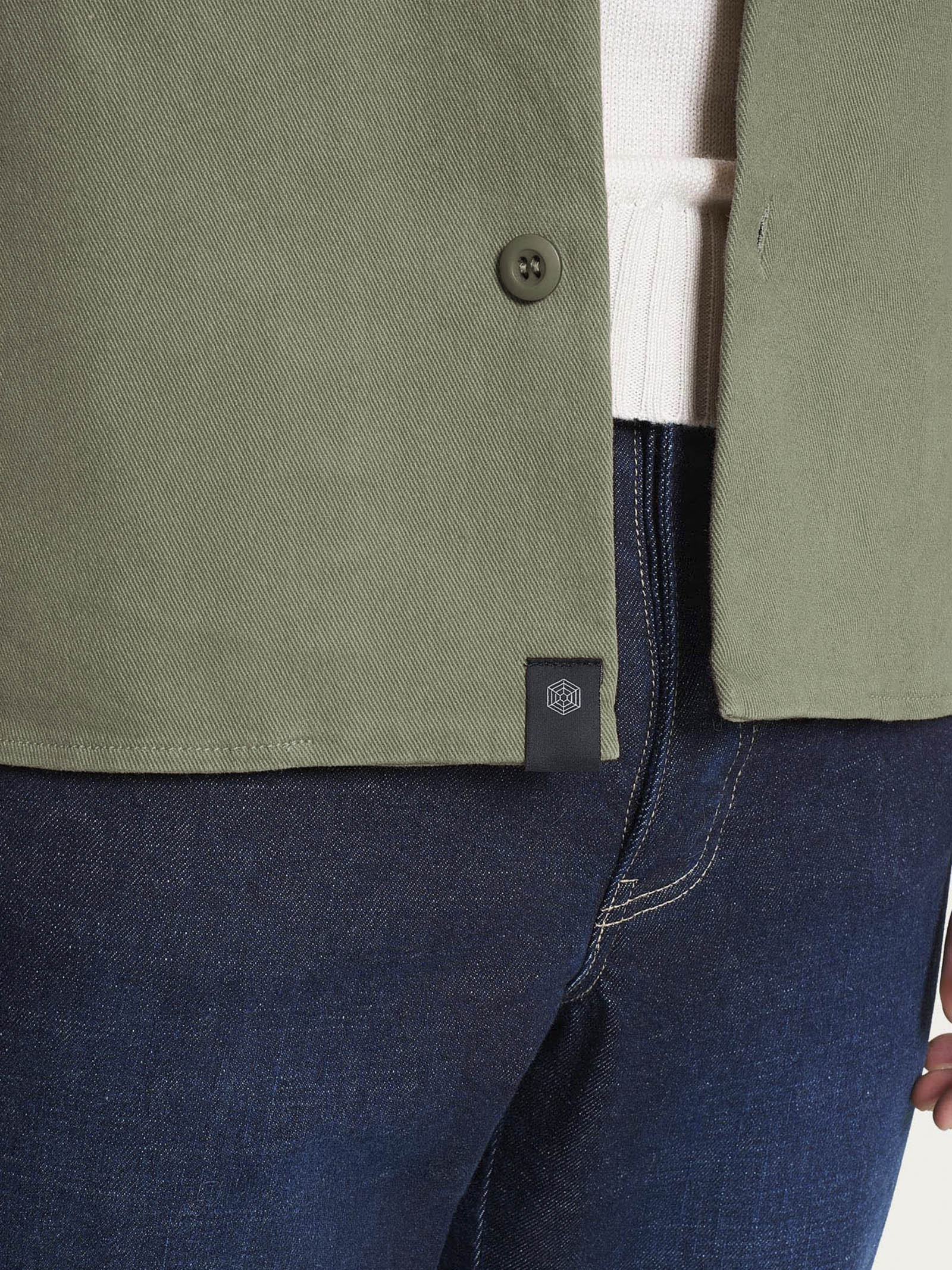 Ragno Compact shacket twill cotone verde