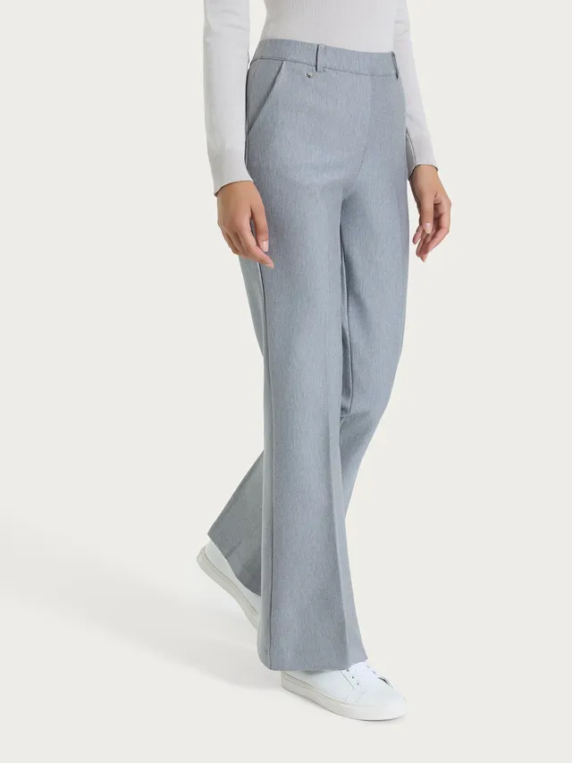 Ragno Compact Pantalone Flare The Flare Grigio elasticizzato