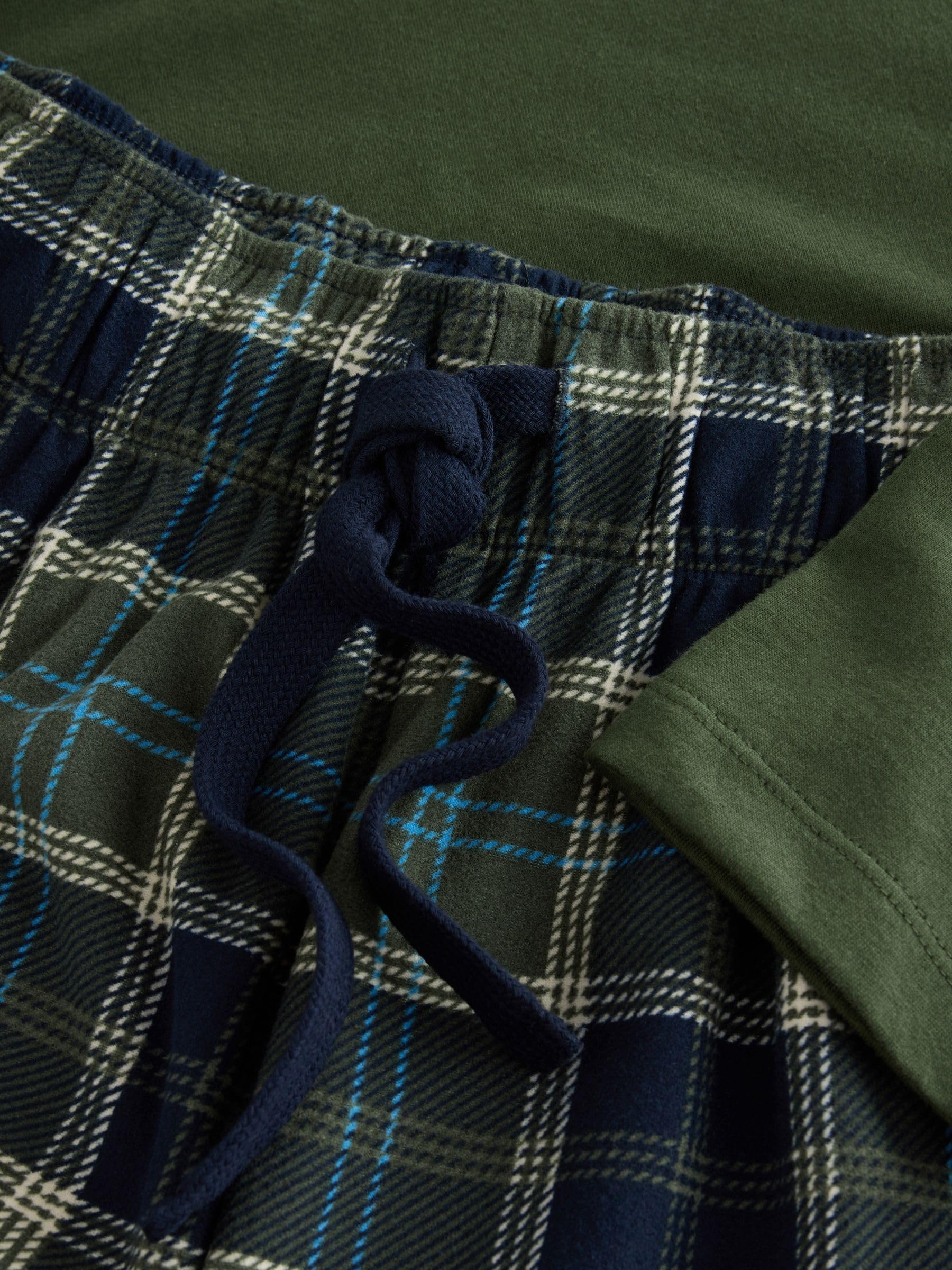 Next pigiama uomo jersey a quadri maniche lunghe verde taglia L