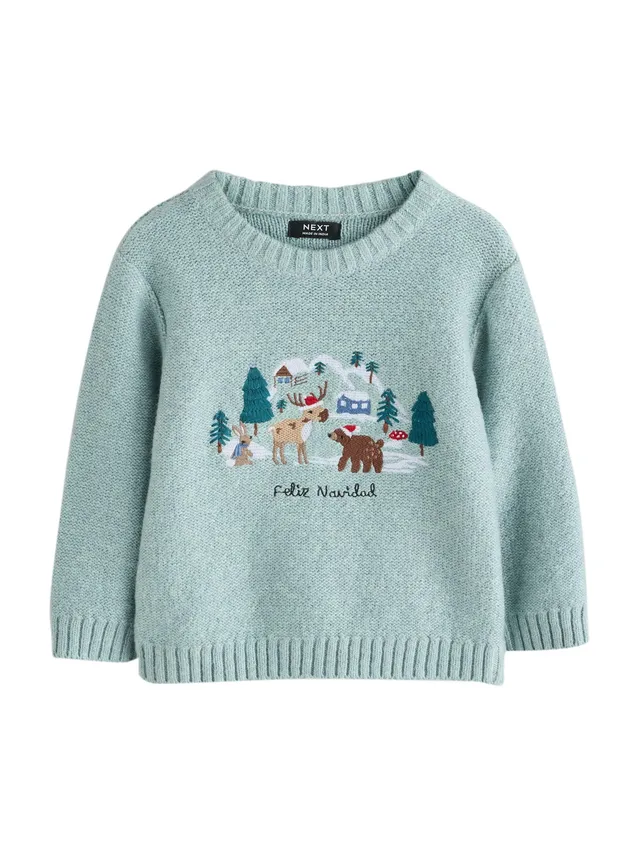 Next Maglia Natale Bambino Lavorata a Maglia Mineral Blue