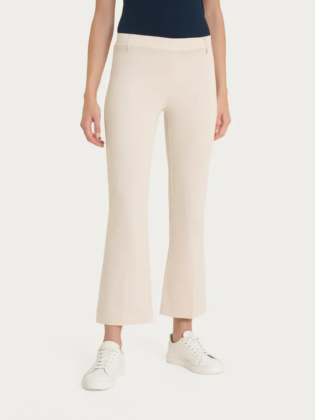 Ragno Satin Power Cropped Flare pantaloni Champignon cotone stretch