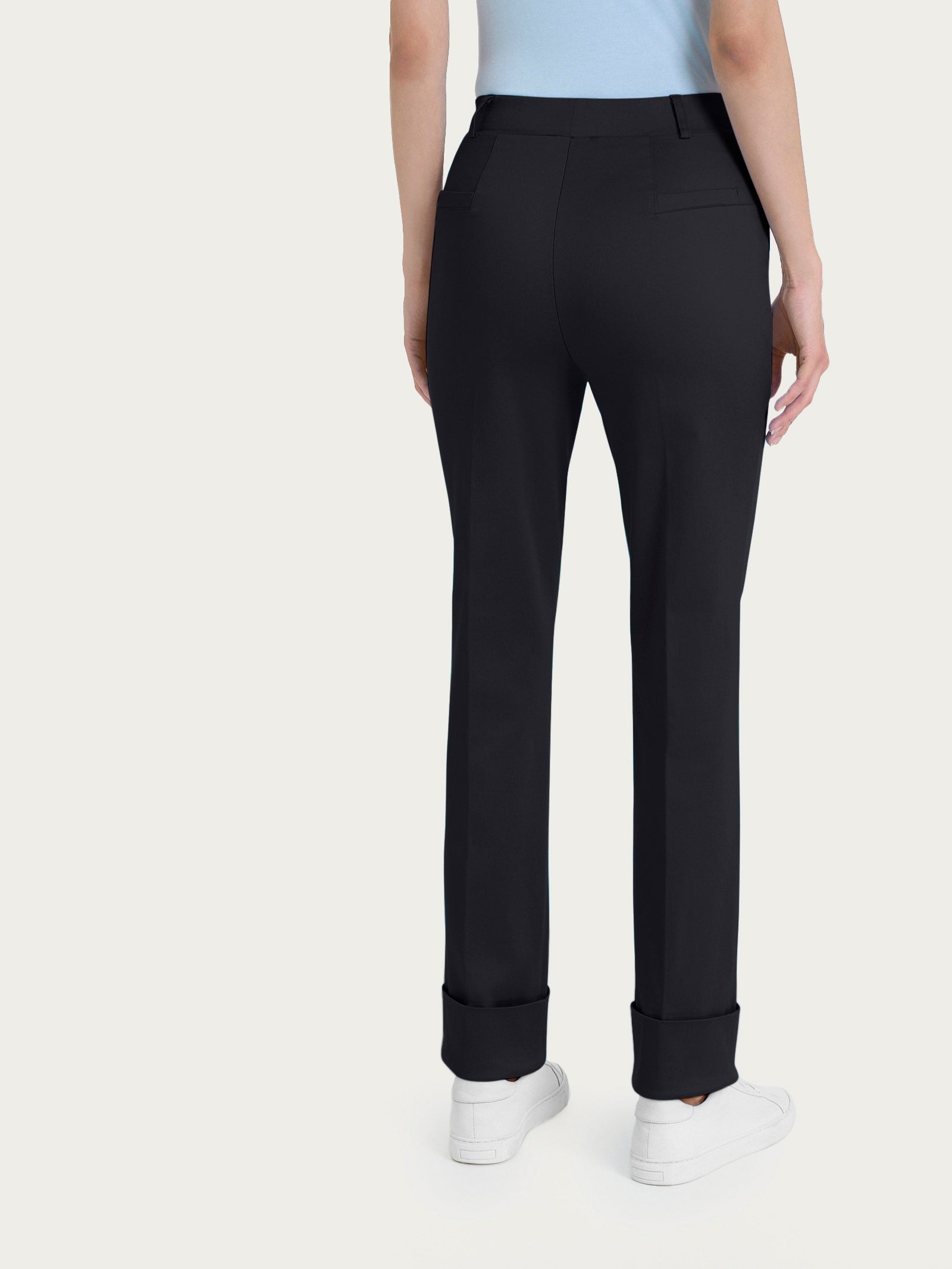 Ragno Satin Power The Straight Leg pantalone nero cotone