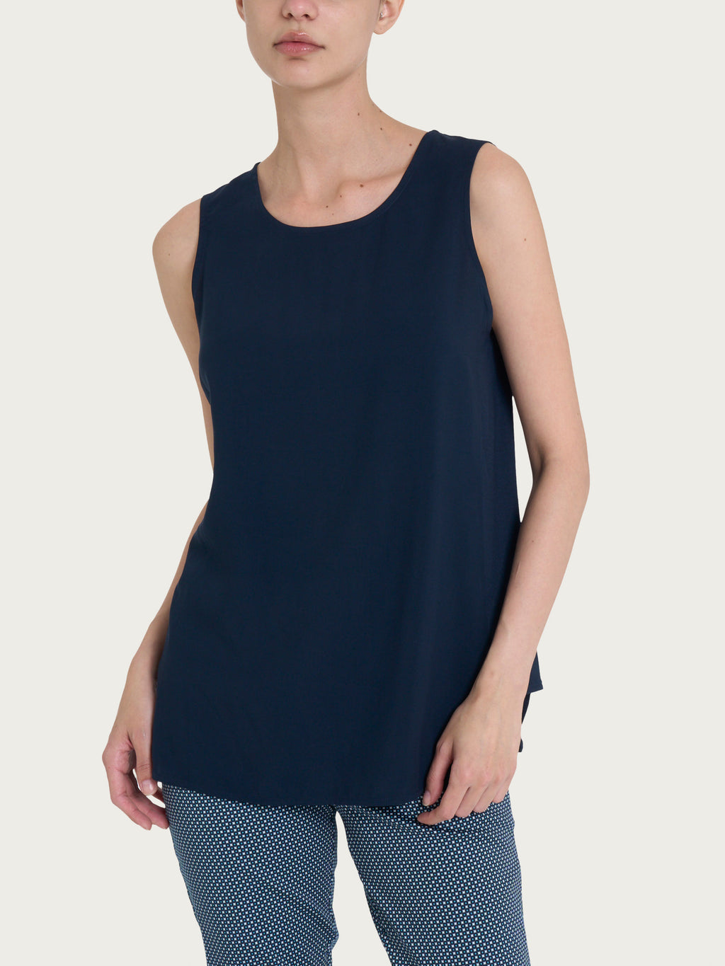 Ragno Viscosa Summer Top Spalle Larghe Bleu