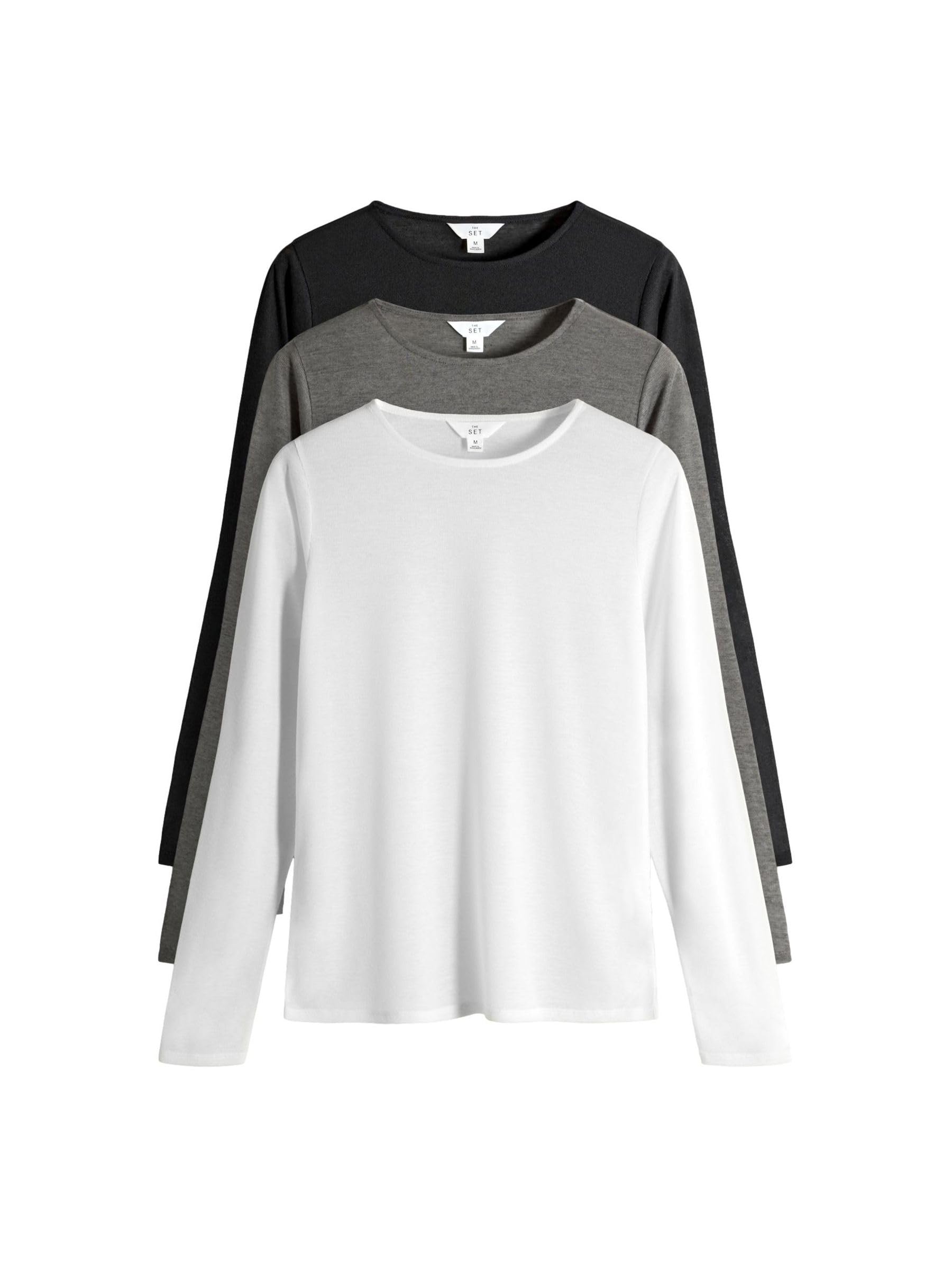 Next The Set magliette trasparenti manica lunga 3 pezzi