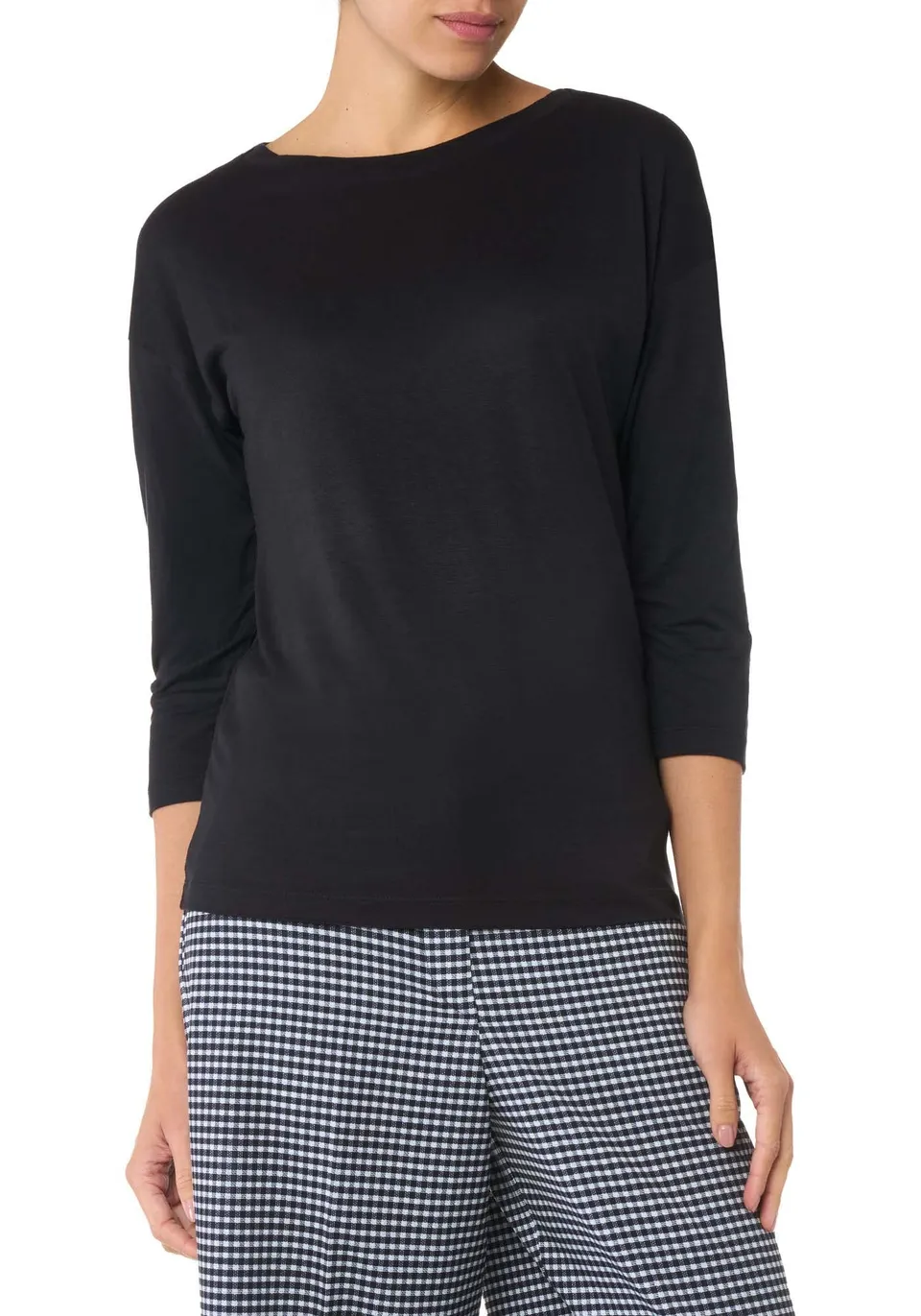 Goldenpoint maglia manica 3/4 scollo barchetta nera taglia M