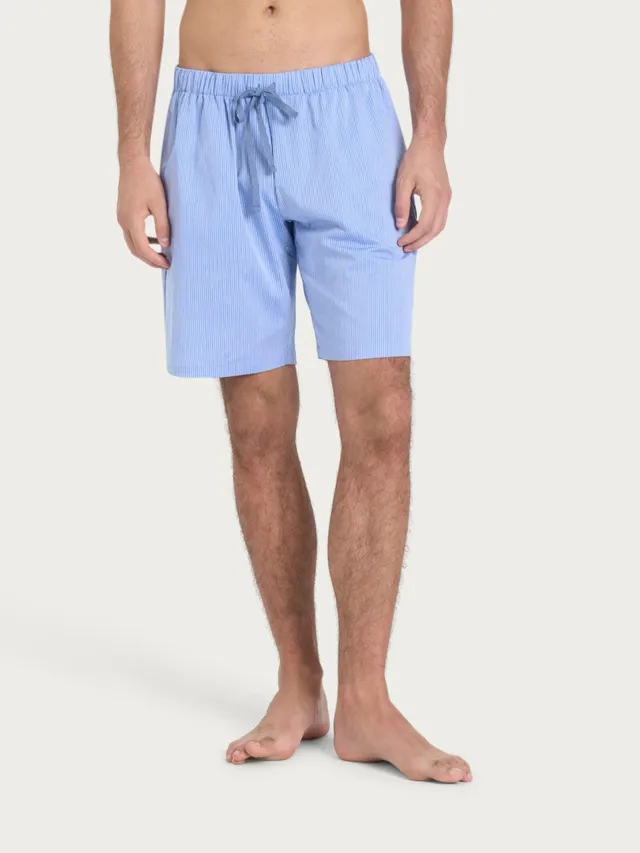 Ragno Pantalone Corto cotone blu Righe Verticali