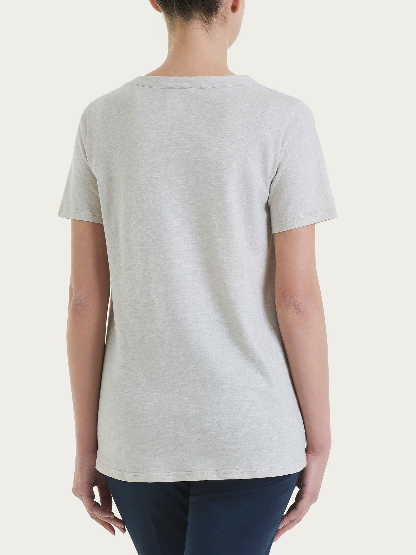 Ragno Slub Jersey t-shirt donna Champignon puro cotone