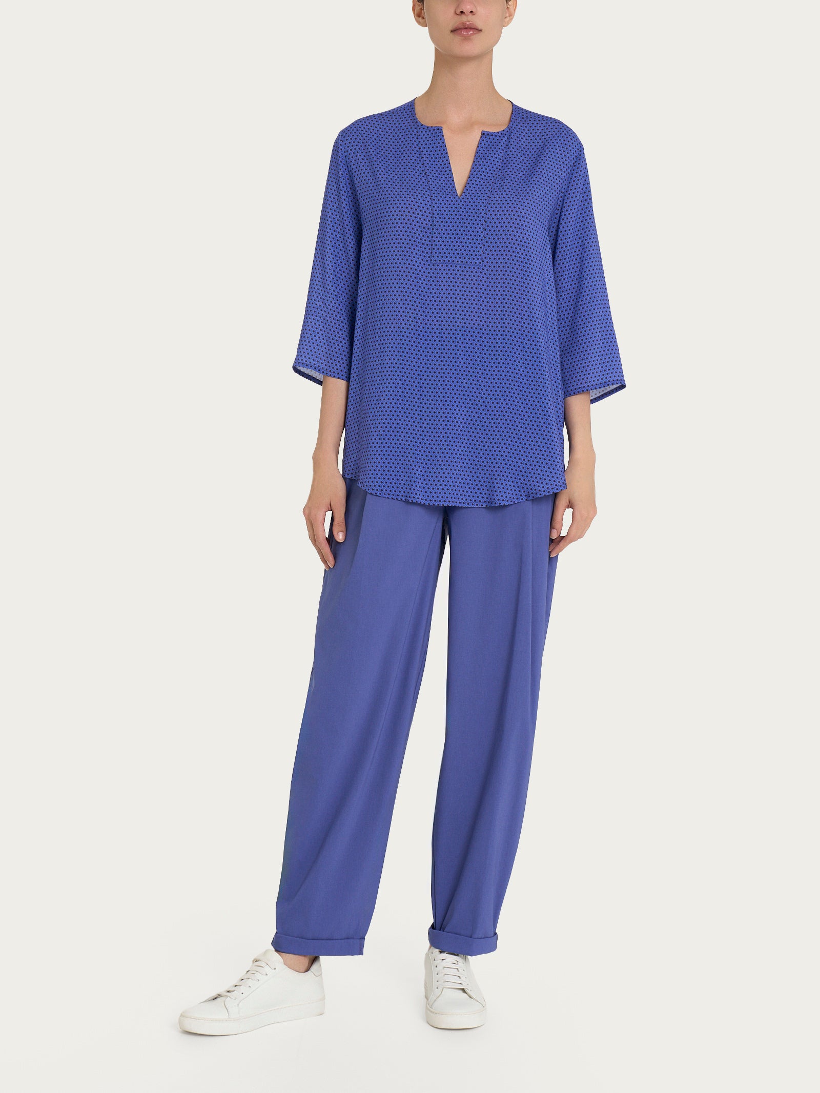 Ragno EcoSeta blusa scollo V dazzling blue