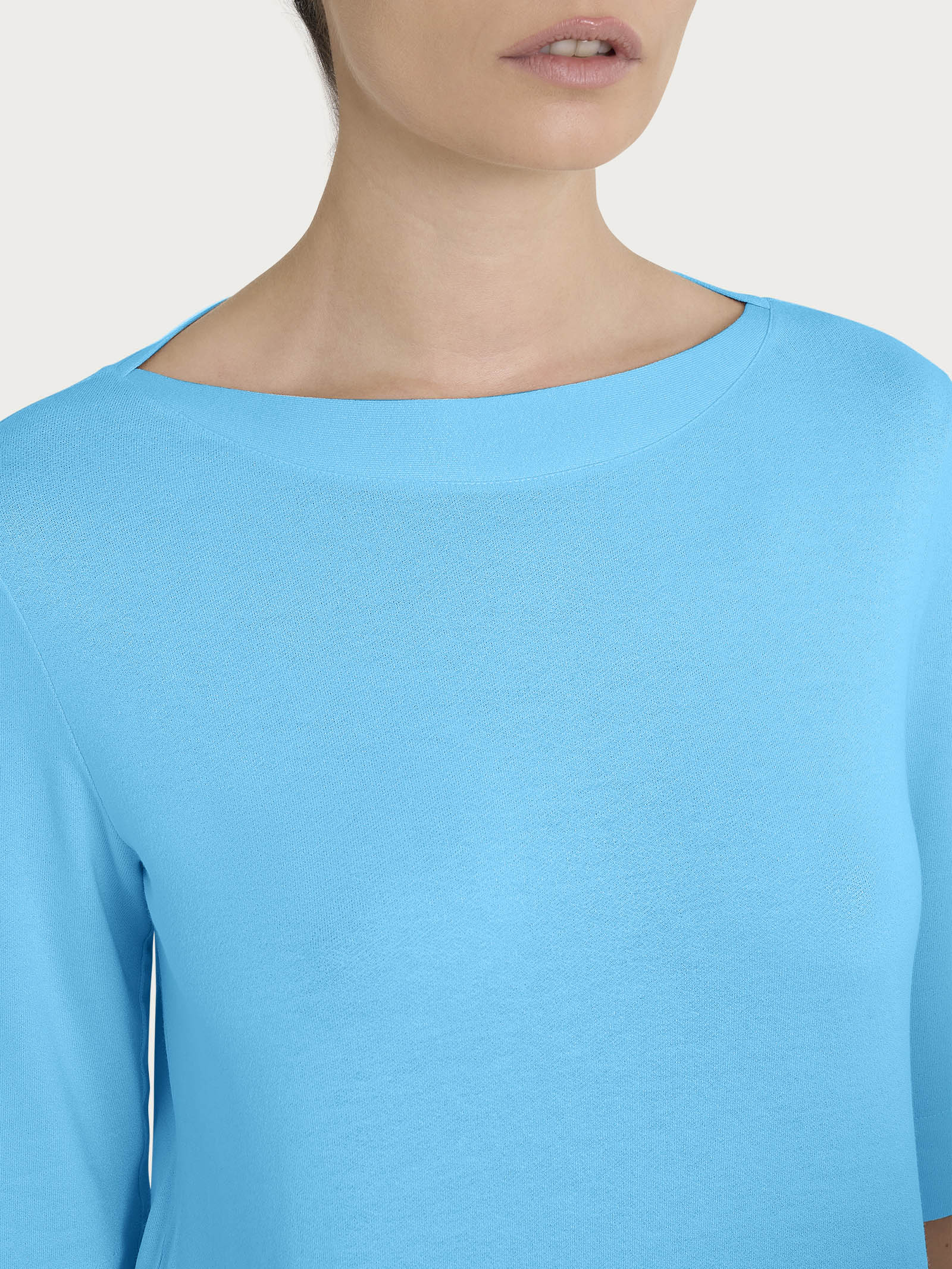 Ragno Relaxed Crêpe Maglietta 3/4 Azure Blue viscosa