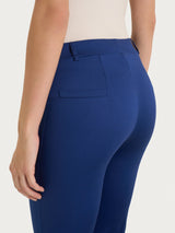 Ragno Satin Power pantaloni flare cropped Blueberry elasticizzati