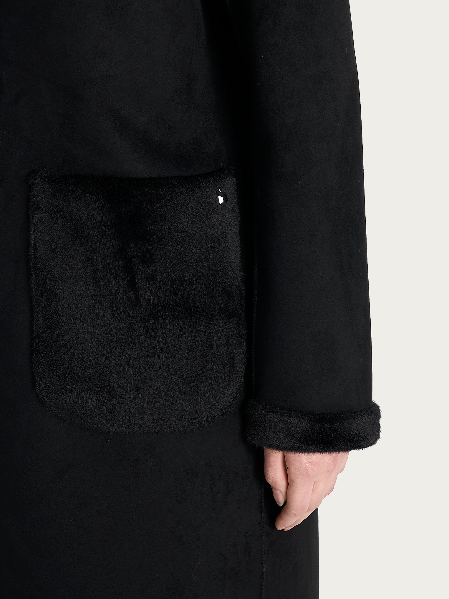 Ragno Comfort Cappotto Lungo Nero Double-Face