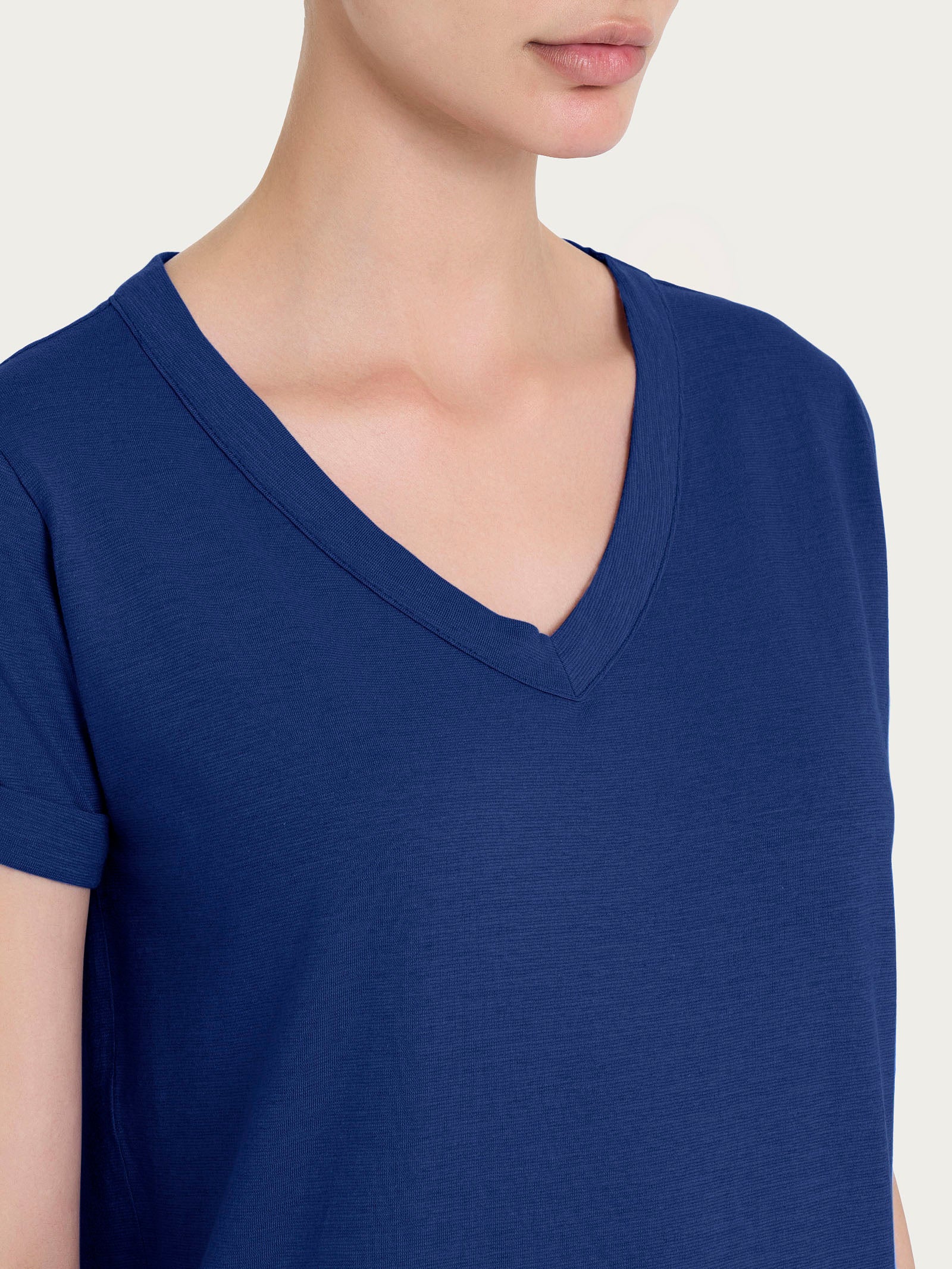 Ragno Gem maglietta scollo V cotone blueberry manica corta