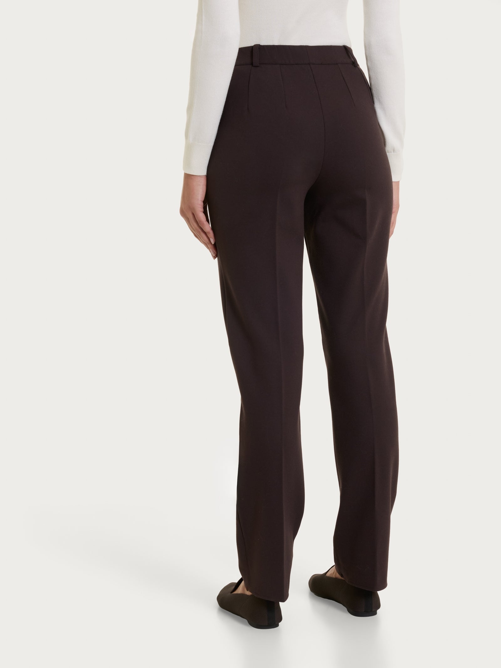 Ragno Cashmere Compact Pantalone Dritto Marrone