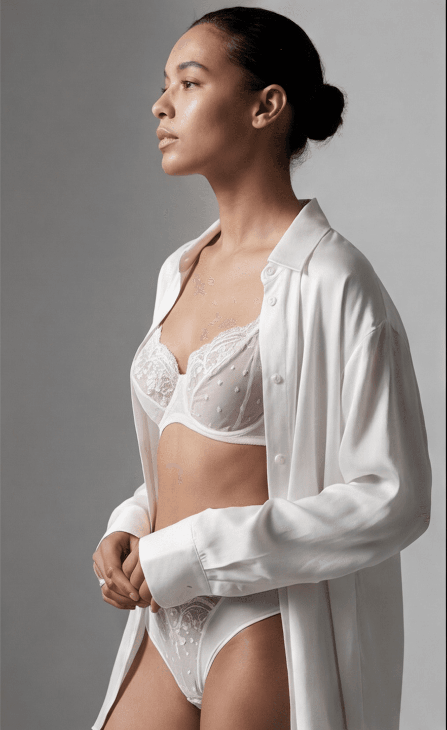Maria Grazia Severi Pearl Blossom completino bianco pizzo ricamato