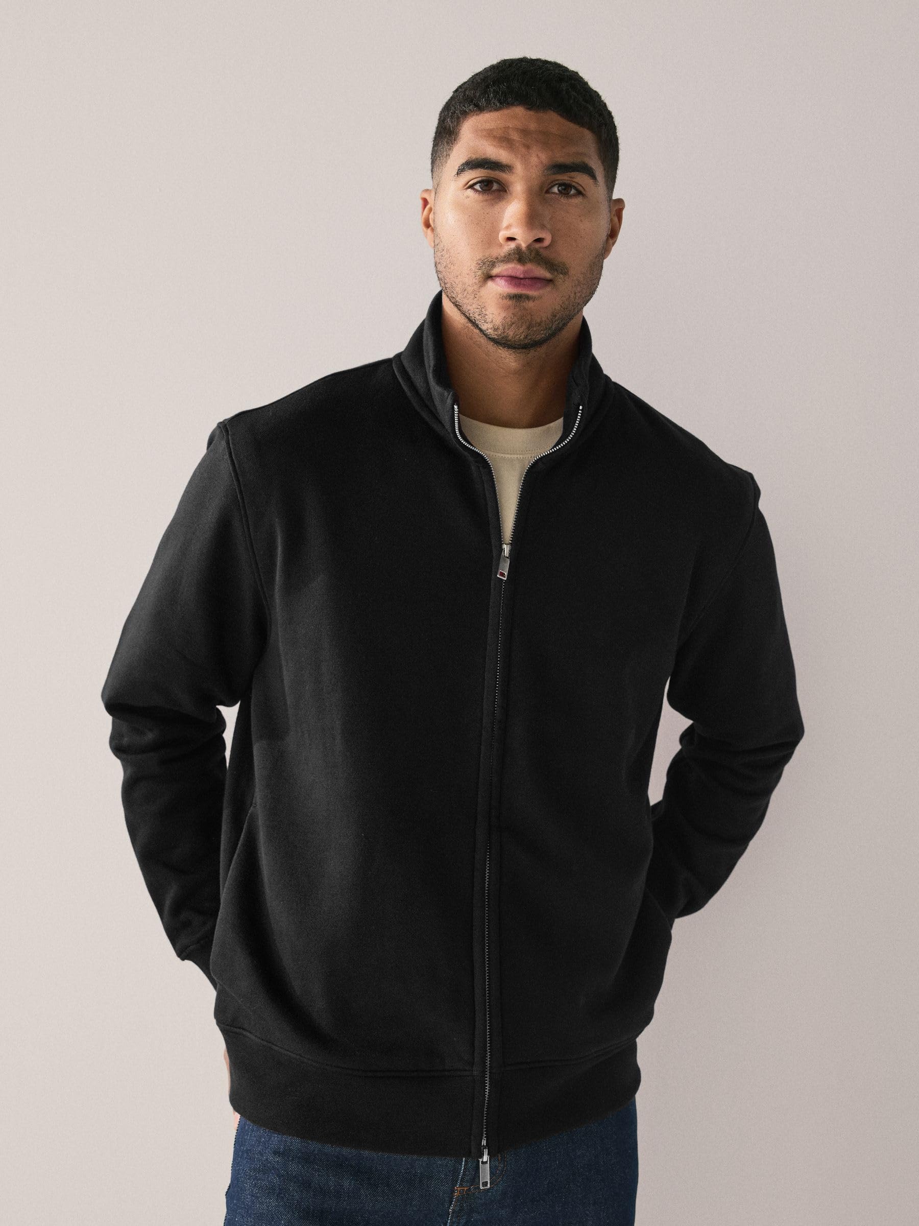 Next felpa zip uomo XL collo imbuto jersey cotone