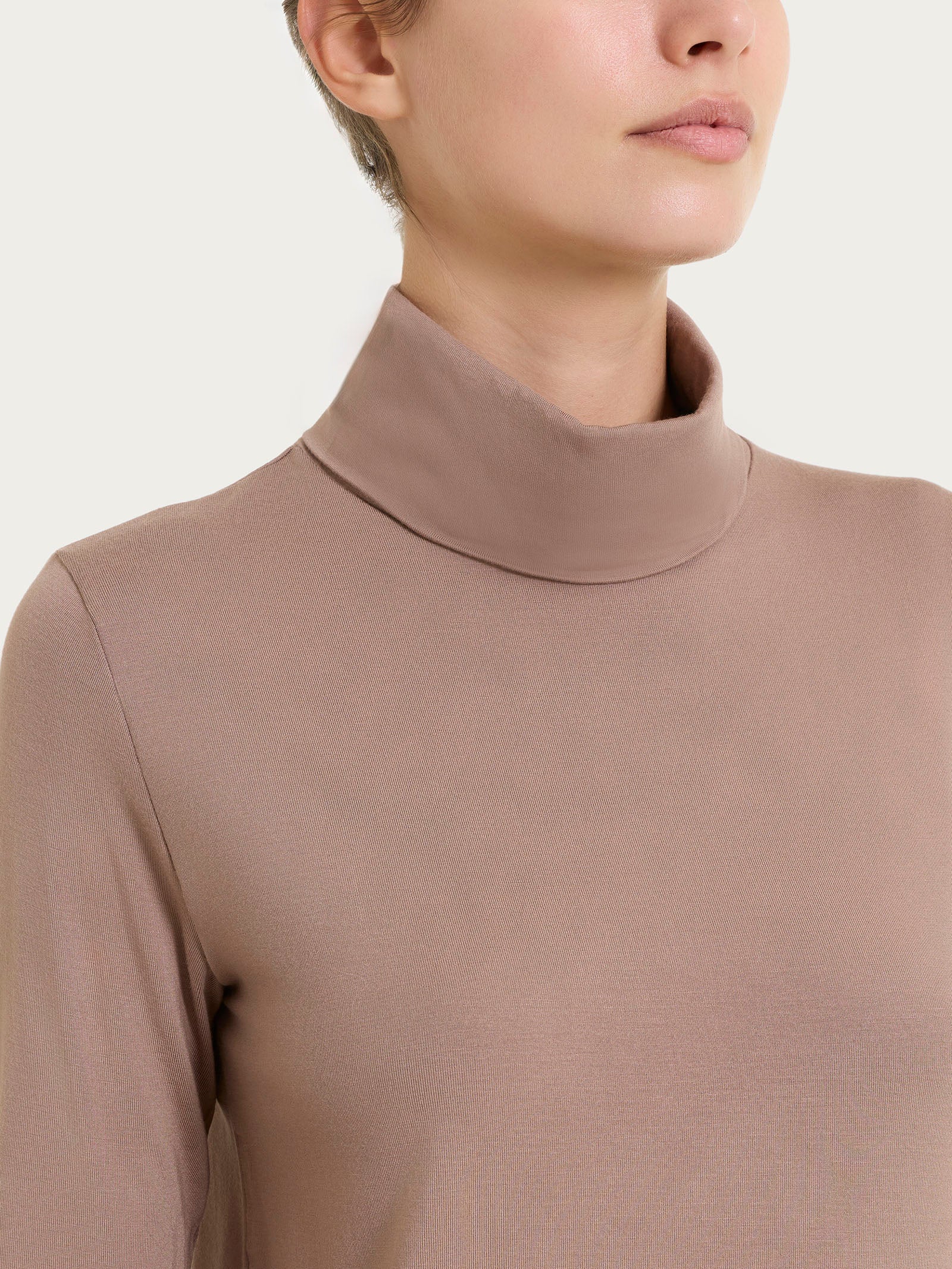 Ragno Eco Viscosa dolcevita manica lunga Pine Bark jersey