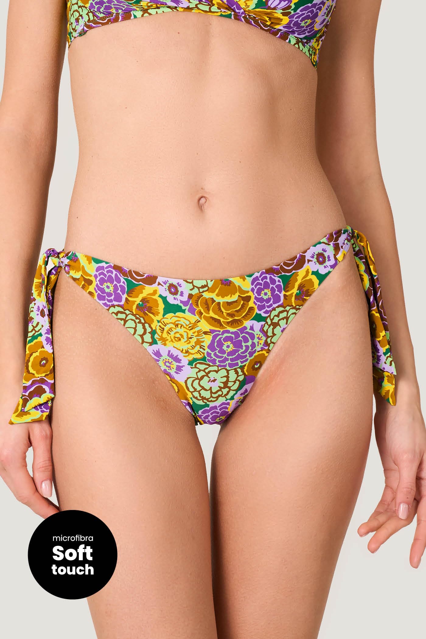 Goldenpoint Fleur Slip Bikini Fianco Basso Fiocchi Floreale