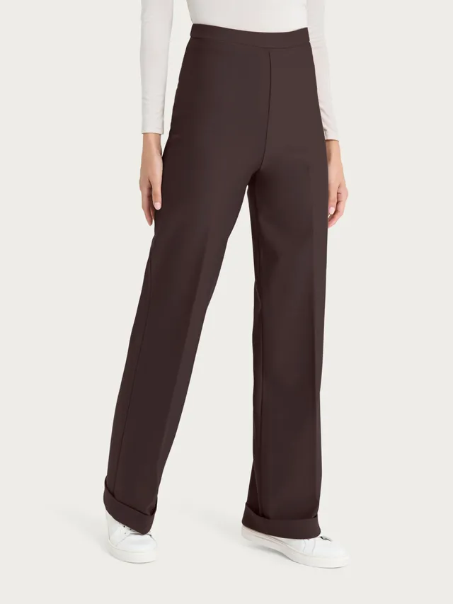 Ragno Compact Pantalone Wide Leg Modellante Chocolate Torte