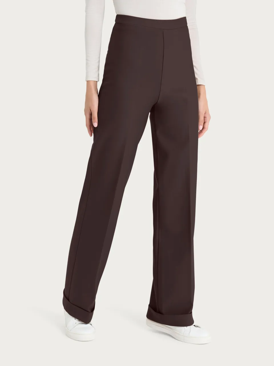 Ragno Compact Pantalone Wide Leg Modellante Chocolate Torte