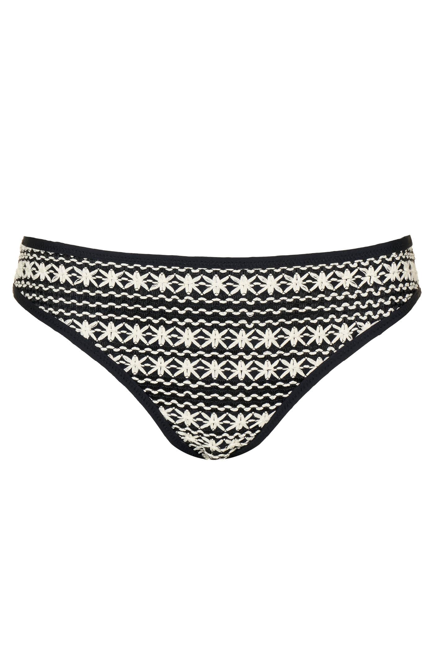 Goldenpoint Allure slip fianco basso bikini tinta unita ricamo geometrico
