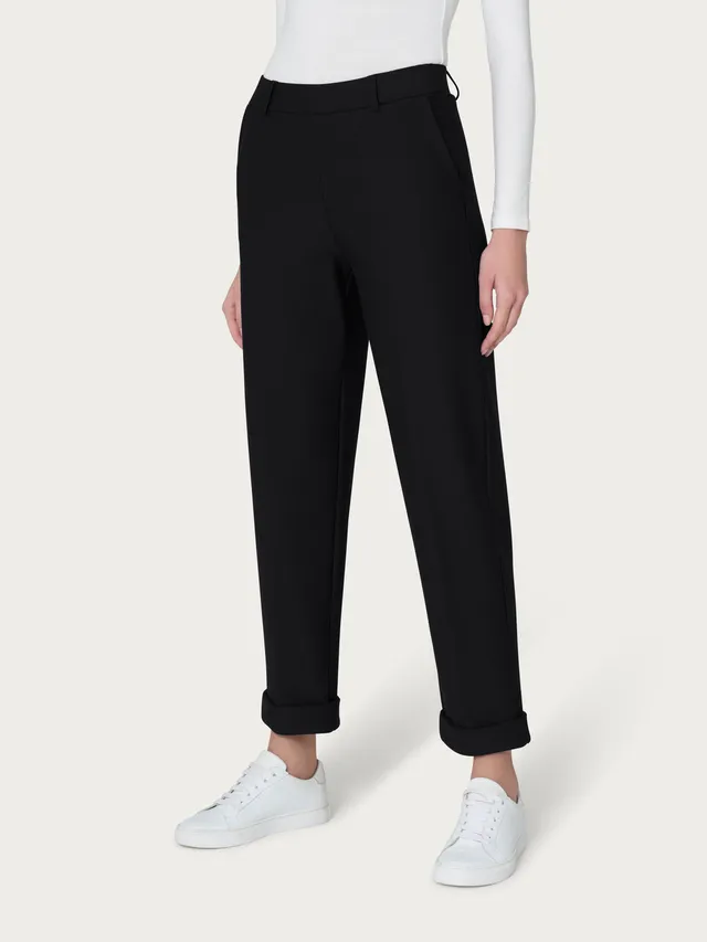 Ragno Compact Light pantaloni carrot donna neri con tasche