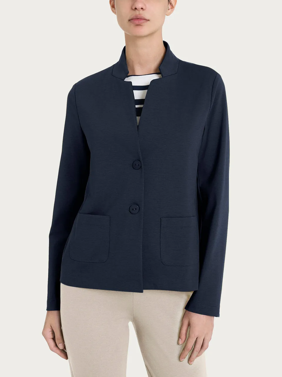 Ragno Compact Light Blazer Corto Blu due bottoni