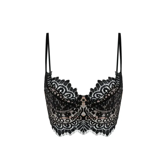 Maria Grazia Severi bralette pizzo nero ferretto coppa demi