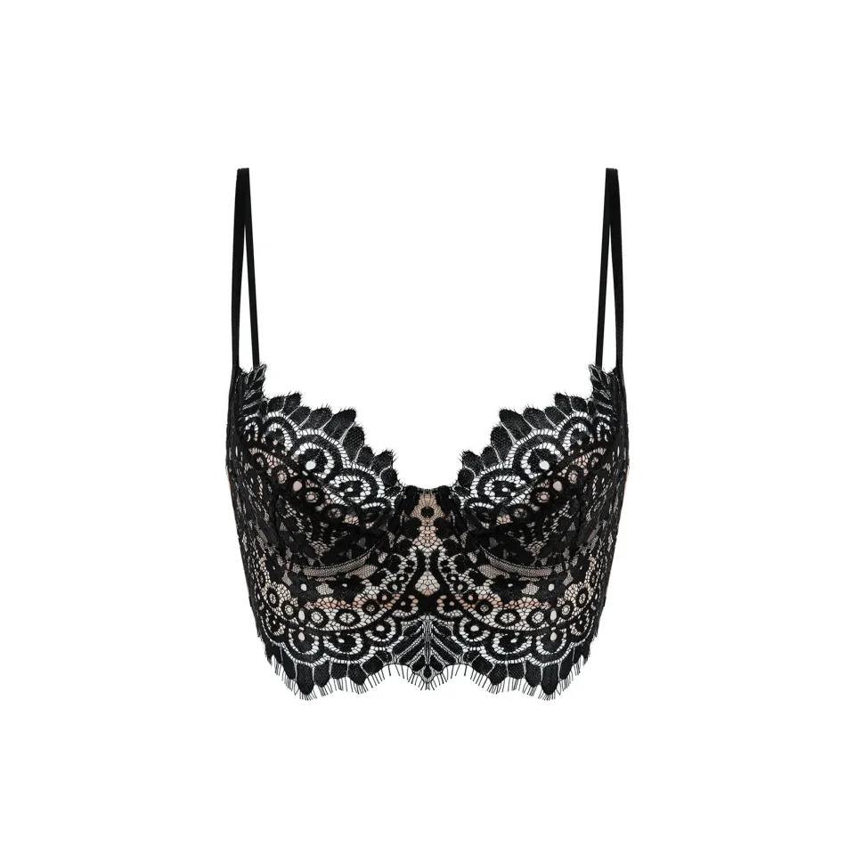 Maria Grazia Severi bralette pizzo nero ferretto coppa demi