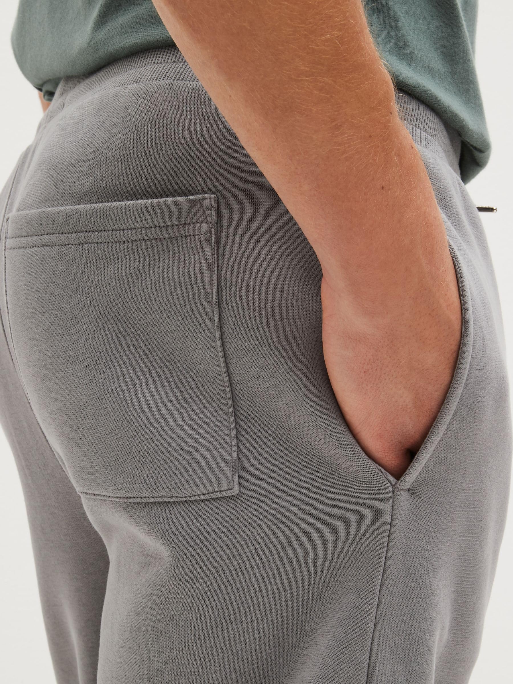 Next Pantaloni Jogging Uomo Felpa Pale Grey Elastico Caviglia