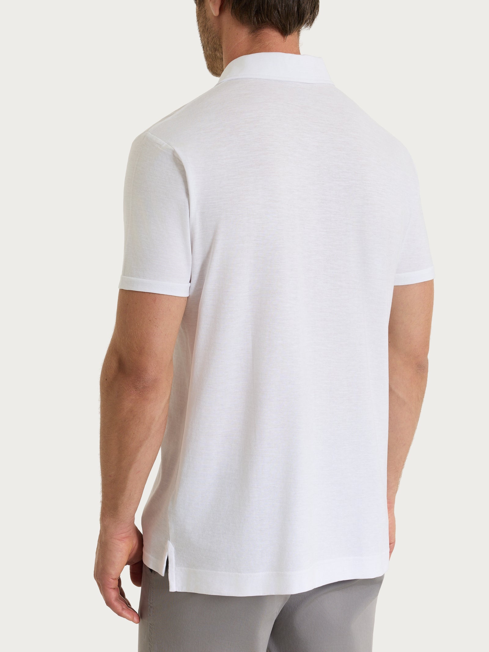 Ragno Polo Cotone Slub Jersey Bianco Uomo