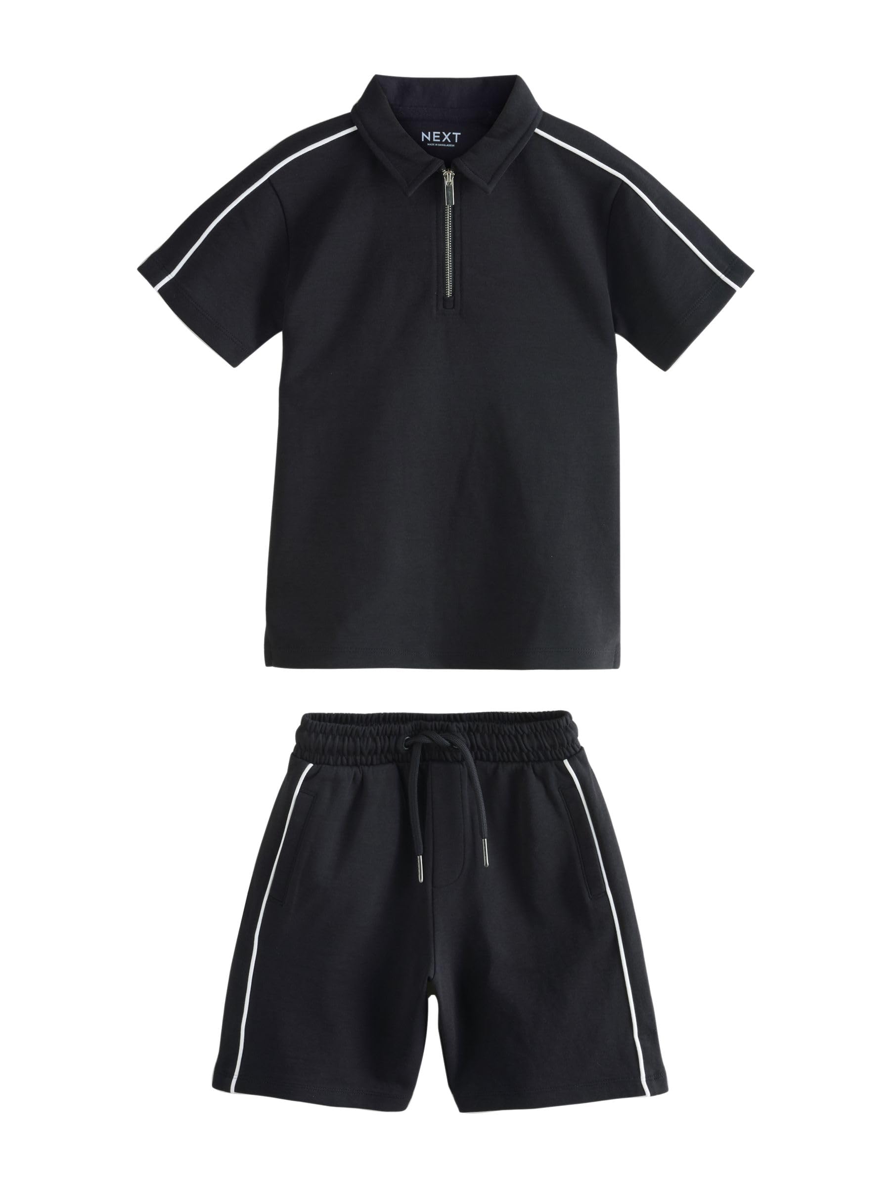 NEXT Polo Zip Shorts Completo Bambino Taglia 140 Uso Quotidiano