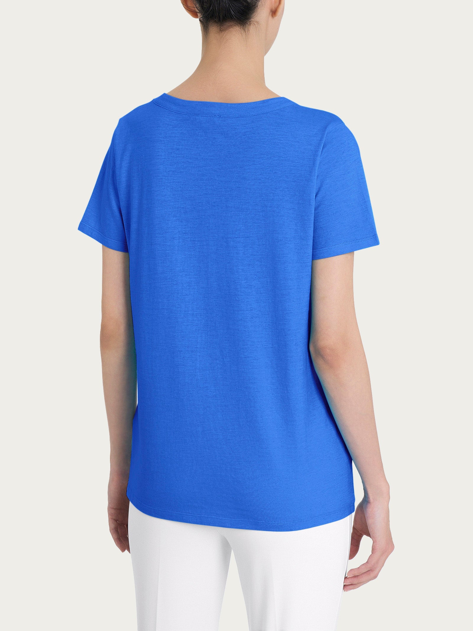 Ragno Jersey di Cotone t-shirt girocollo Dazzling Blue soft