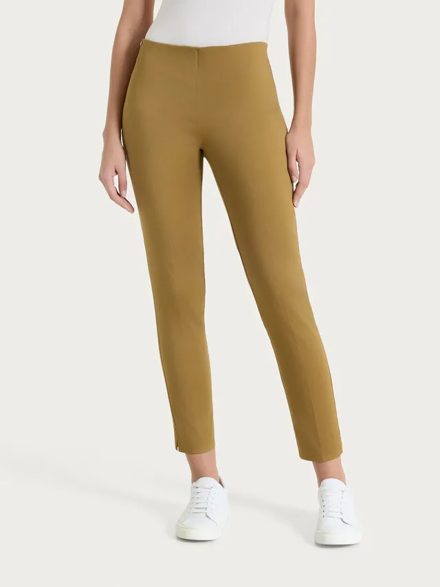 Ragno Satin Power pantalone capri con spacchetti Dull Gold cotone