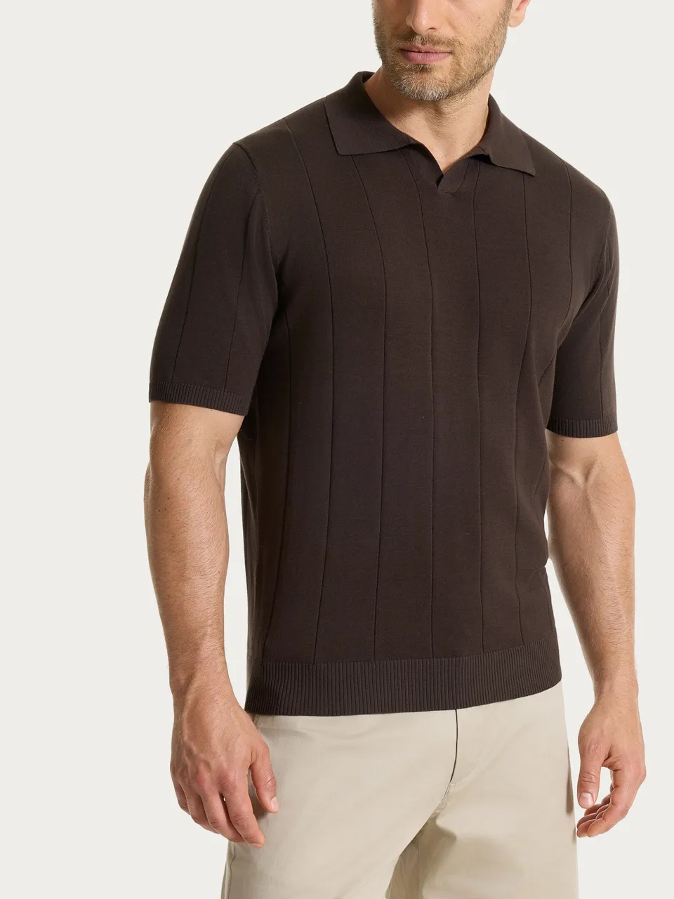 Ragno Polo uomo manica corta marrone puro cotone