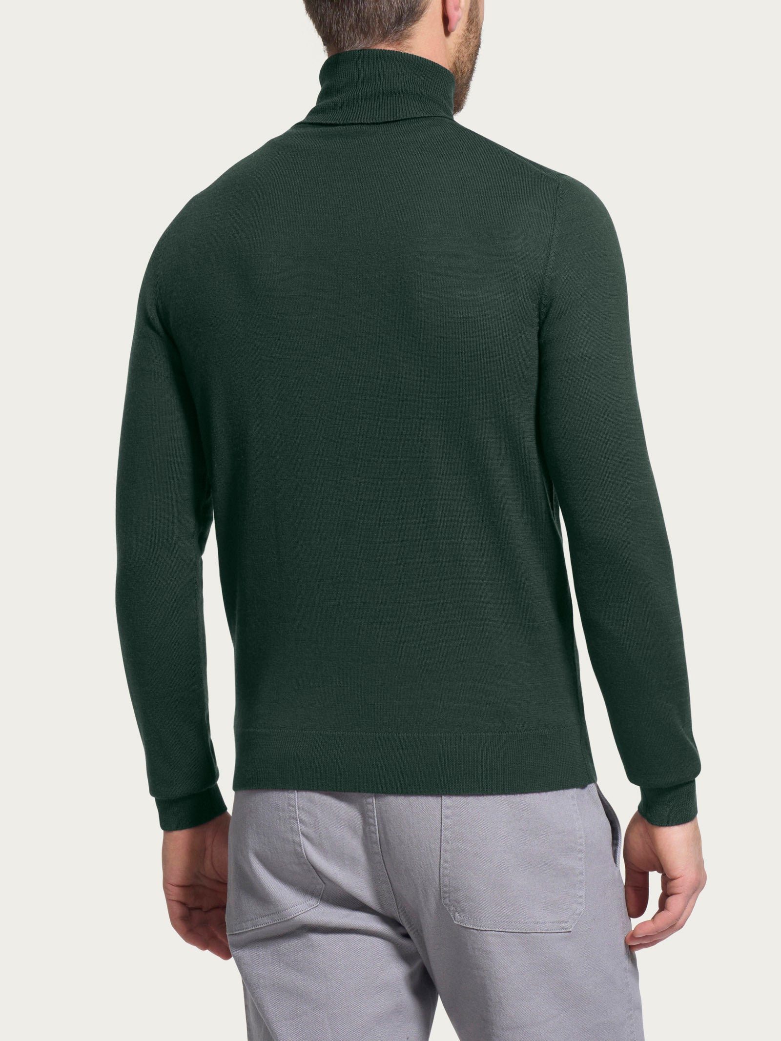 Ragno Merino Soft dolcevita uomo Kombu Green in lana merino