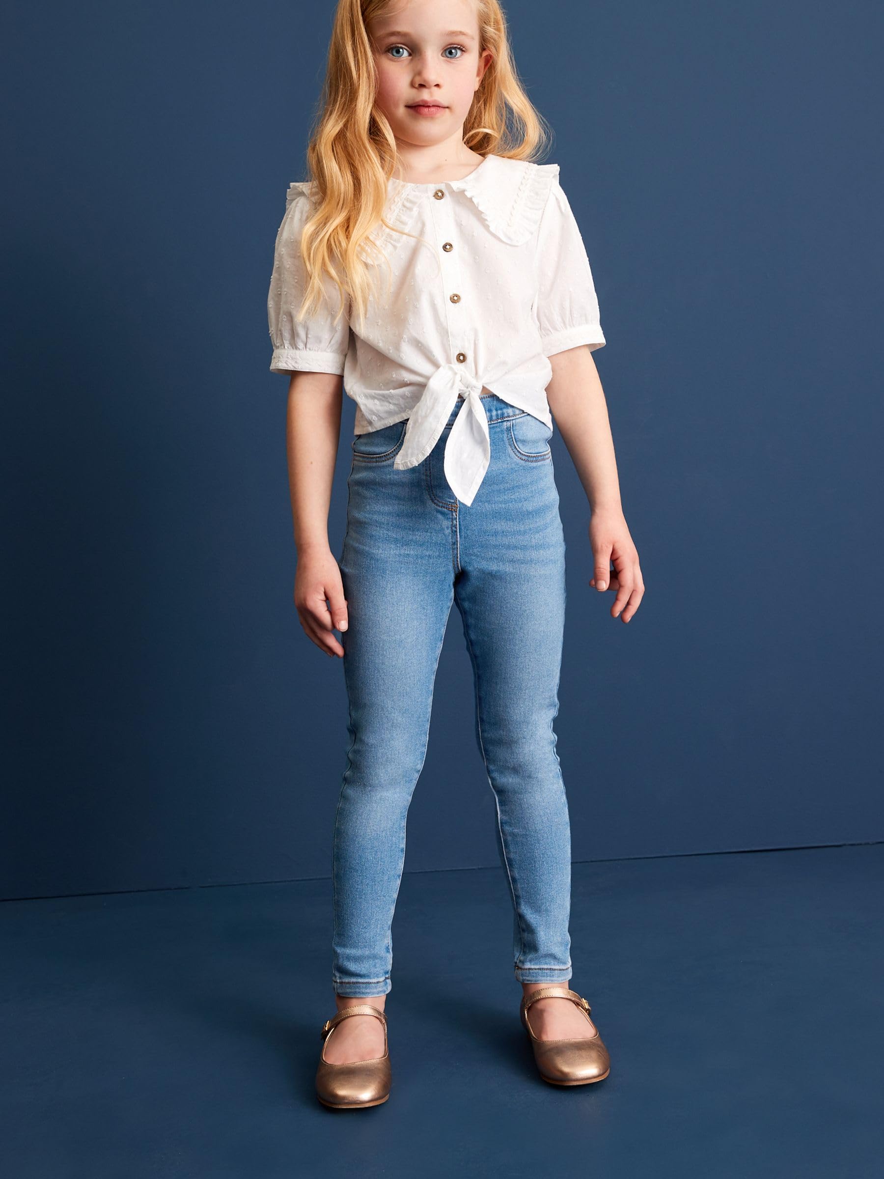 Next Jeggings Bambina Confezione da 2 Denim Vita Elastica