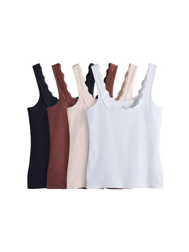 Geo Next The Set canotte scollo quadrato L 4 pezzi pizzo